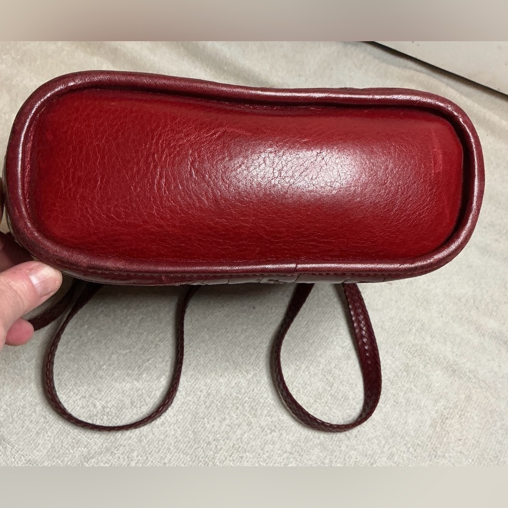 Vintage Brighton Red Leather Croc Print Bucket Purse Bag #541968 - Picture 5 of 11